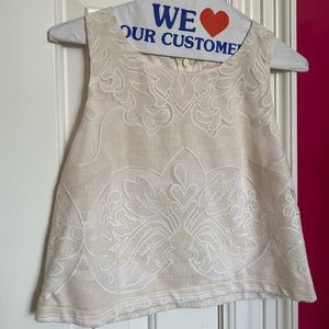 Ivory lace cropped tank